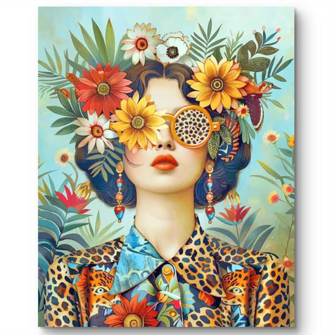 서은이네 캔버스형 보석십자수 DIY 구슬 비즈 십자수 액자형 40x50cm, 1세트, WH13