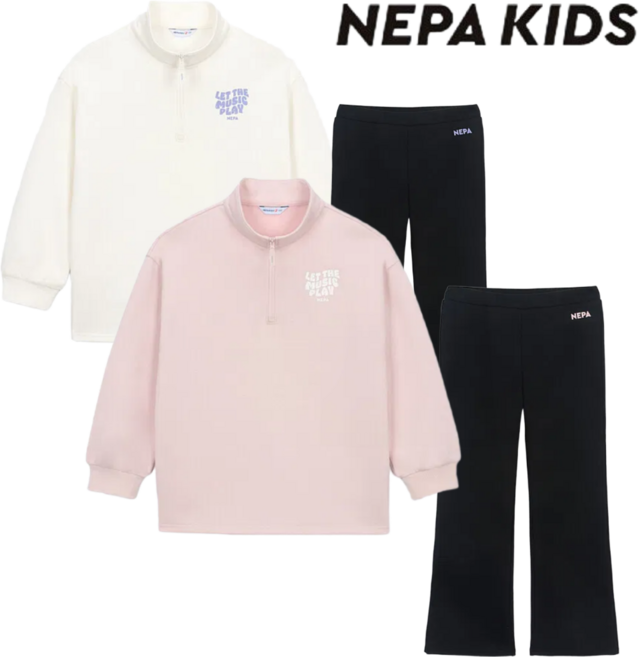 [매장발송] 네파키즈 여아 상하복 세트 봄 가을 반집업 쭈리 편한 주니어 트레이닝 세트 초중 학교 학원 등교 등원 일상 소풍 등산 캠핑 여행 신학기
