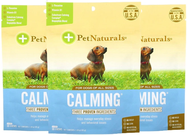 펫네츄럴스 진정효과 강아지 전용 츄어블 30개 1.59 oz (45 g), 3개묶음 Pet Naturals, 진정효과, 강아지 전, 3팩 - 쿠팡