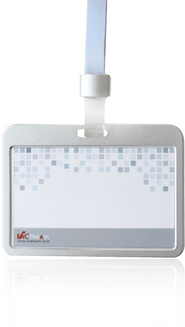 빅드림 6041 메탈 사원증 ID 목걸이 명찰 이름표 (가로) 실버 3개입 (세트), 단품, 단품