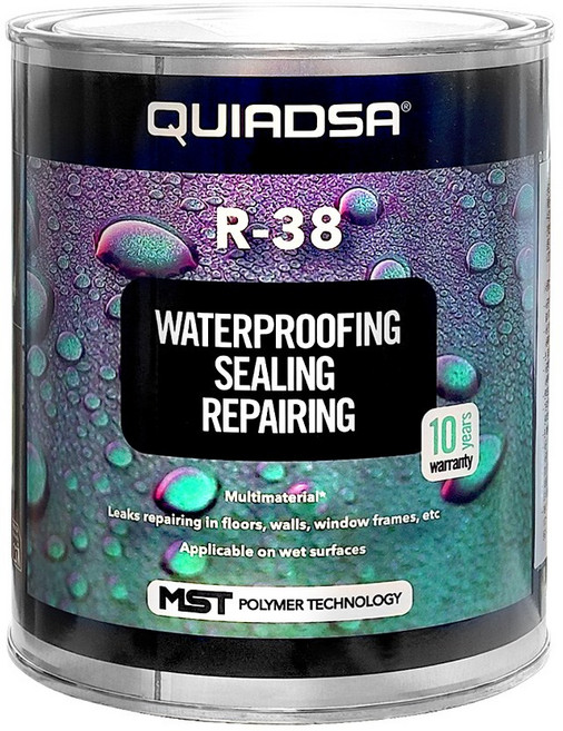 QUIADSA 바르는 하이브리드 실리콘 페인트 R-38 방수 및 크랙보수용 1kg (1통)