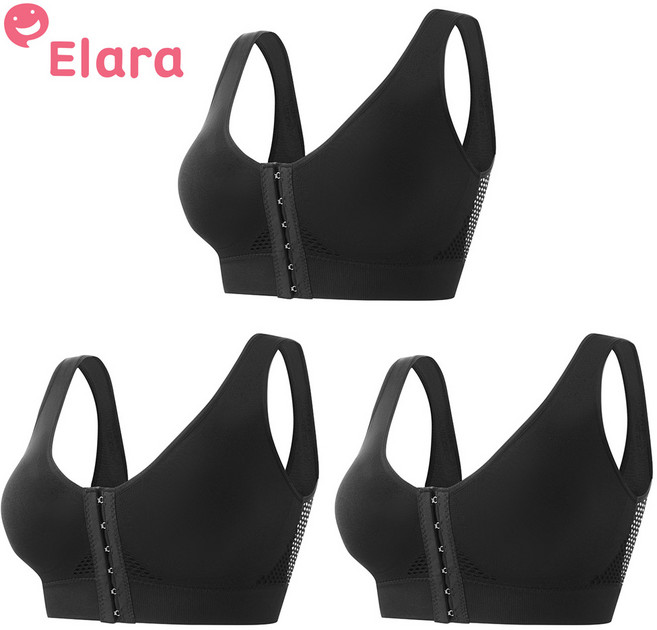 엘라라 앞후크 스포츠브라탑 3개