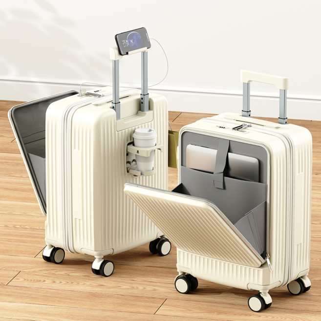 프론트 오픈 캐리어기 18인치 20인치내용 하드 캐리어, 화이트