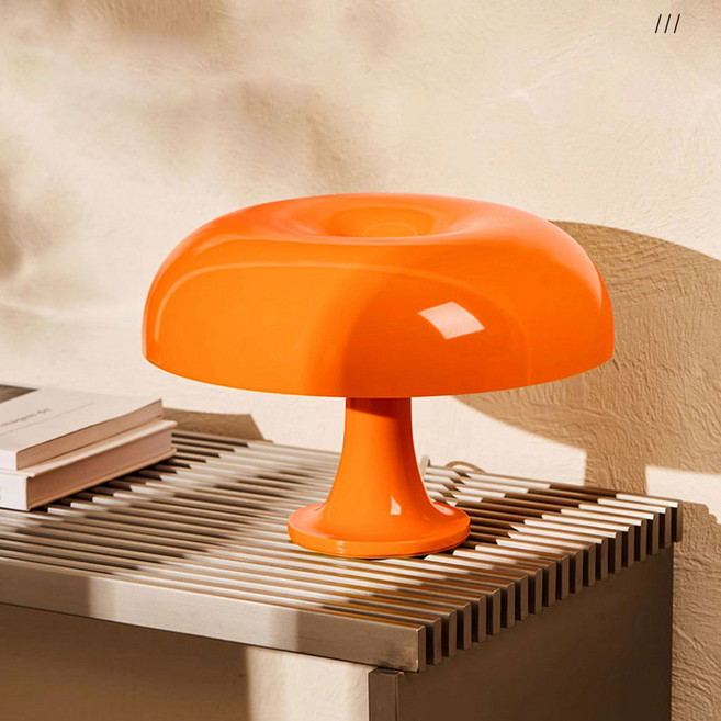 PYHO 충전식 3단 조광 무드등 단스탠드 무선 머쉬룸 인테리어 조명, 오렌지