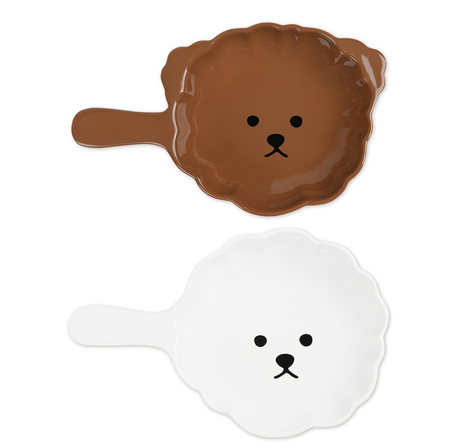 데일리라이크 핸들 플레이트 세트, 1세트, 플레이트 2종 + 패키지박스, 비숑 + 푸들