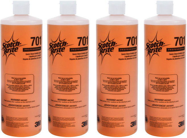 946.35mL (4개 팩) 청소 3M H-701-32O 3M H-701-32OZ Scotch-Brite Griddle Cleaning Quick Clean Liquid 70, 32 Fl Oz (4팩), 1개
