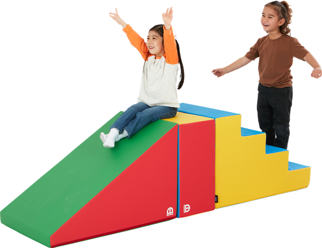 아이소파 챔피온 삼색사각 미끄럼틀 세트 CHS-02 유아 실내 놀이터 정글짐 미끄럼 체육 매트