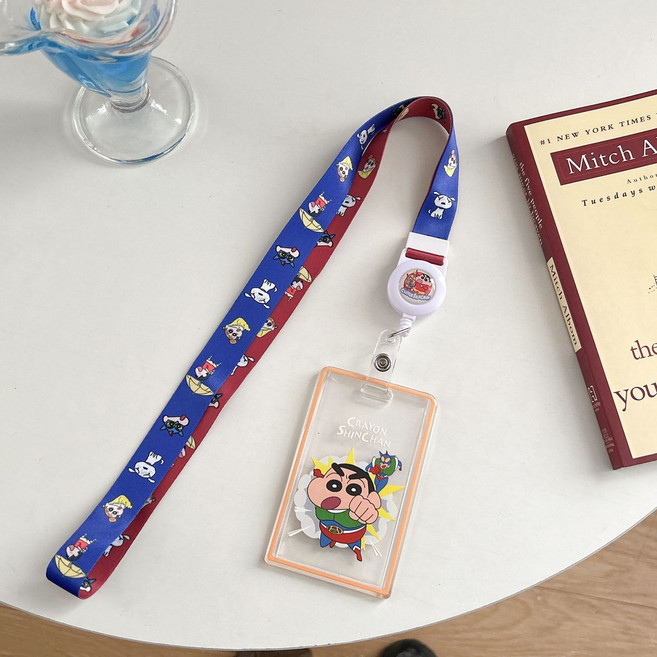 문구보따리 짱구 릴홀더 포카홀더 카드목걸이 사원증케이스 학생증 교통카드목걸이