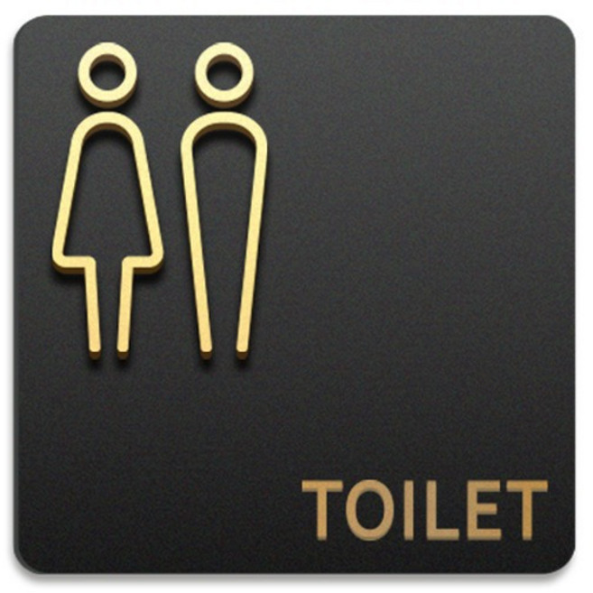 라멜리 부착형 화장실 표지판 안내판, 공용 화장실, 1개