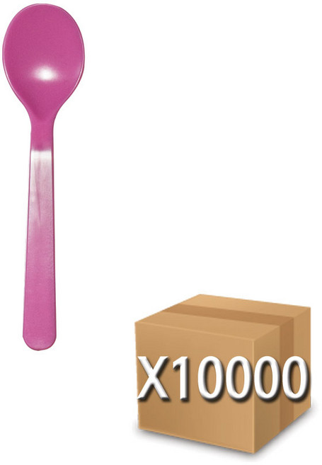 코디마트 일회용 이유식 요거트 아이스크림 미니스푼 9cm 핑크 벌크포장 10000개 1박스, 1개, 10000개입