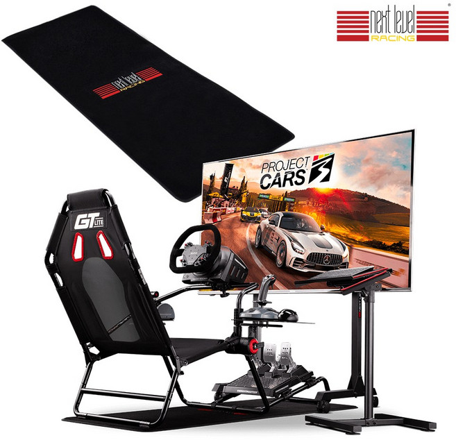 넥스트레벨 레이싱 GT lite 레이싱휠 거치대 시트+넥스트레벨 레이싱 바닥매트 SET (공식수입), 1세트