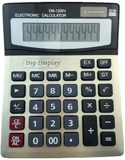 태양열 전자계산기 DM-1200V, 혼합색상, 1개