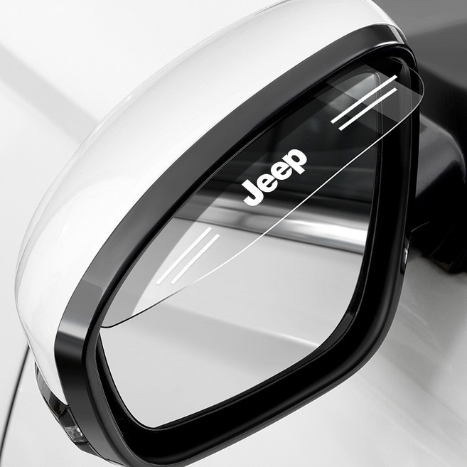 자동차 후방 미러 방수 커버 빗물 방지 차단기 차량 사이드미러, 1개, 지프 한쌍, 기본 색상