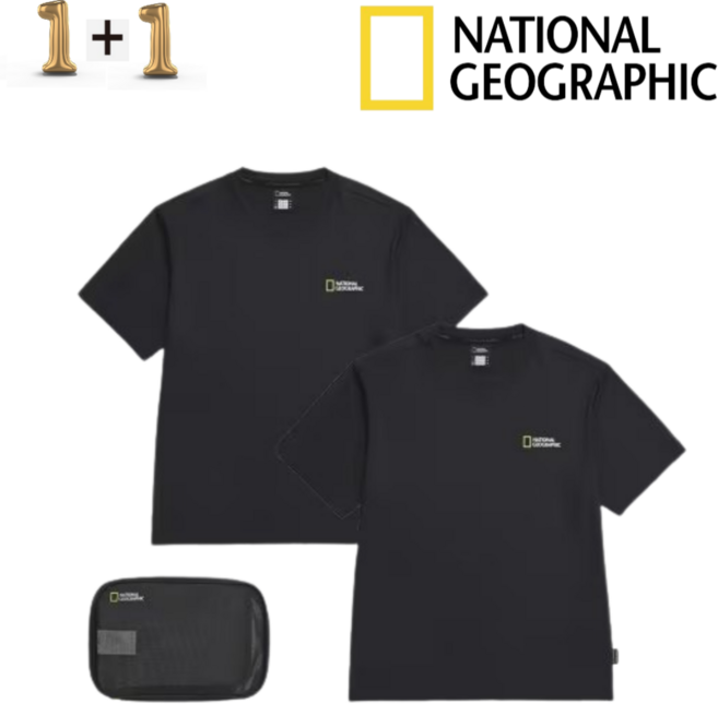 매장정품 내셔널지오그래픽 반팔티 1+1 기능성 티셔츠 남여공용 냉감 드라이핏 라운드넥 티