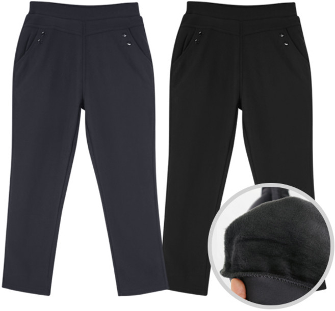 와이앤코 넉넉하고 포근한 양모안감 여성 바지 마담 겨울 엄마 중년 기모 융털바지 팬츠