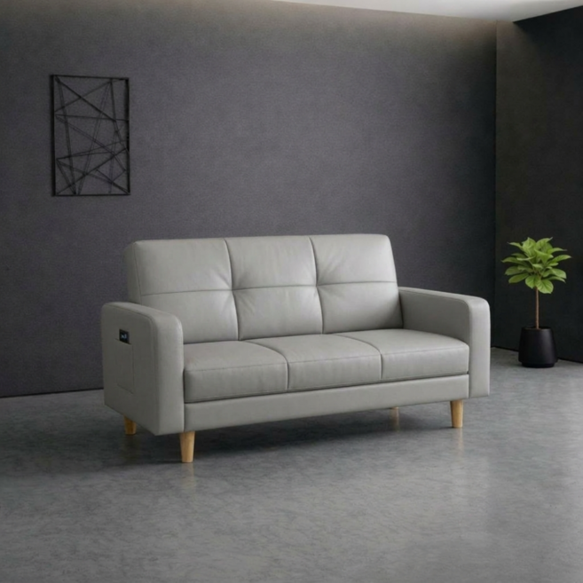 베아트룸 접이식 각도조절 1-2인용 가죽소파 BRL4, 그레이_120cm