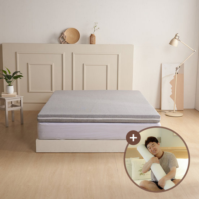 [바디필로우 증정] 라누베 맥시멈 토퍼 매트리스(9cm/K), 텐셀화이트