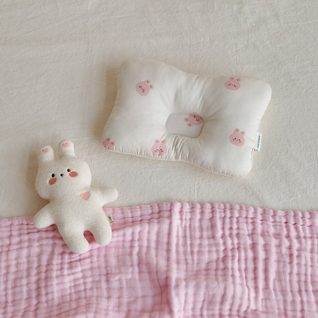 돗투돗 동물친구들 순면 유아용 짱구베개, 1개, 베이비바니