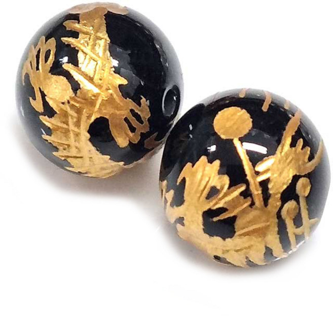 Bead 팔찌원석 8mm 금룡 은룡 팬던트 한팩 2알 원석선택, 8mm 금룡 오닉스 (2알)