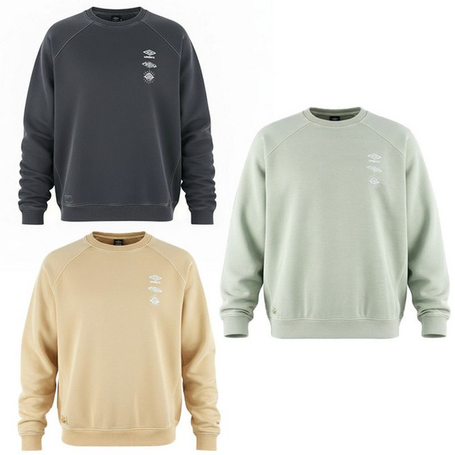 엄브로 웨이파인더 가먼트다잉 워싱 맨투맨 UQ121CFS11