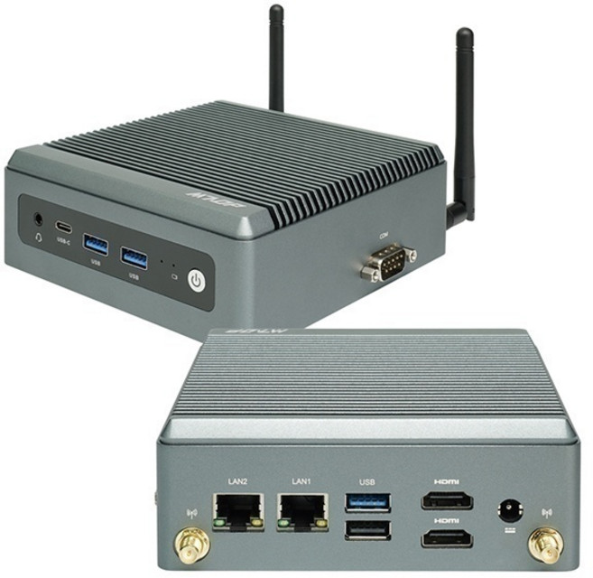 (엠탑코리아) 무소음 산업용 미니PC NANO N100 Fanless 60W (RAM 8GB + M.2 SSD 128GB), Free DOS, 128GB