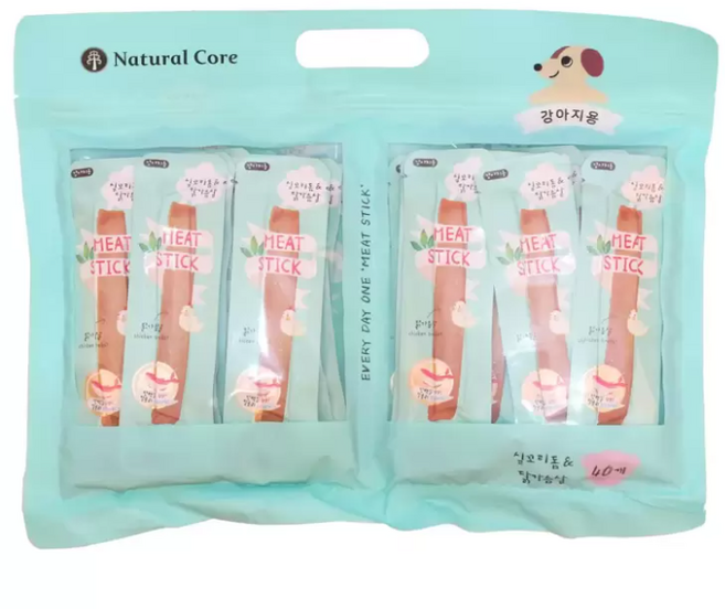 네츄럴 코어 애견 실꼬리돔&닭가슴살 미트 스틱 280g, 7g, 40개
