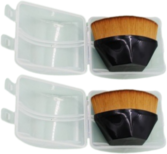 리리커버 파운데이션 메이크업 브러쉬 블랙 (케이스 증정), 2개