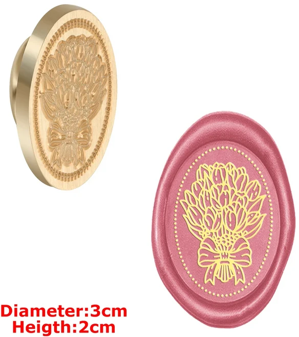 향기로운 해바라기 연꽃 꽃다발 잔디 왁스 인감 스탬프 DIY 어머니의 날 인사말 카드 공예에 대한 타원형/, 33 5