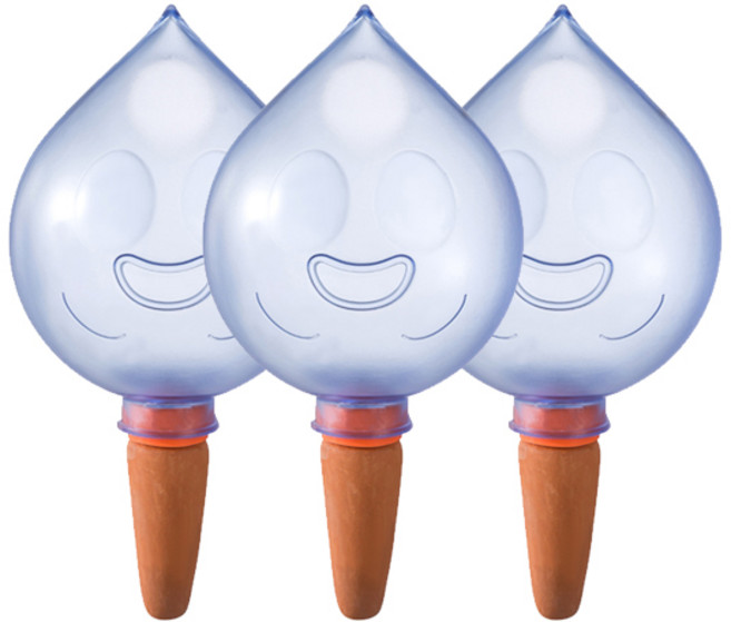 스마일리 화분 자동급수기 식물 물주기 3개, 블루 3개