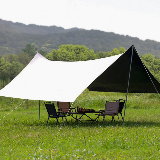 Sgirl 특대형 아웃도어 방수 캠핑타프 세트 블랙코팅타프 그늘막 500*300*240mm, 블랙코팅