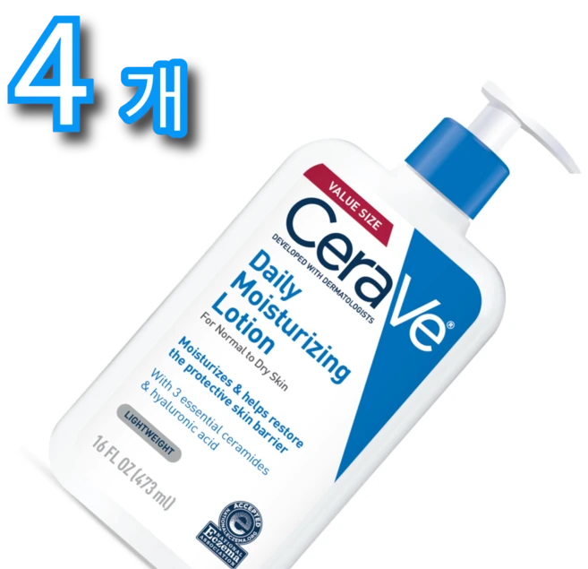 세라비 데일리 모이스처라이징 로션 CeraVe Daily Moisturizing Lotion, 4개, 473ml - 쿠팡