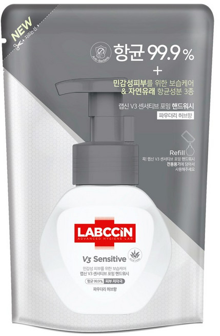 랩신 센서티브 포밍 핸드워시 리필 파우더리 허브향, 200ml, 1개