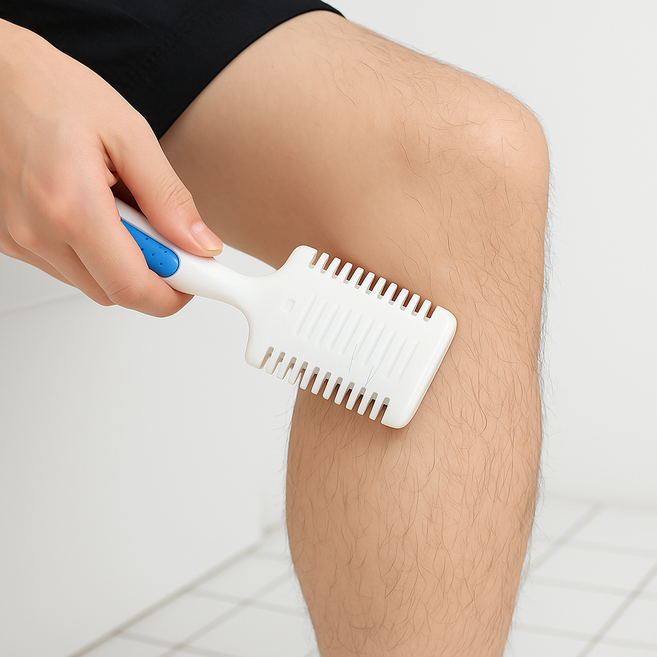 르브아 남성용 다리털숱제거기 다리털 면도기 남자 레그트리머 다리숱 털제거기 돼지털, 1개, 화이트
