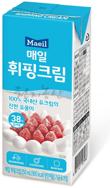무료냉장포장 무가당 매일 휘핑크림 250ml, 1개
