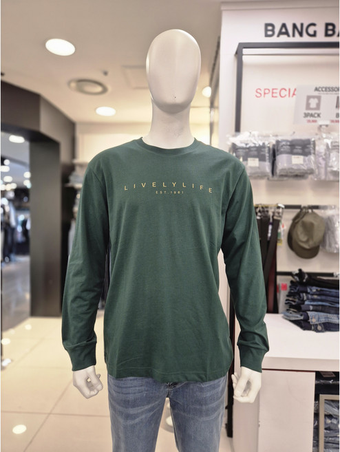 뱅뱅 가을 적극추천 남성 레터링 라운드 긴팔 티셔츠 NTL708