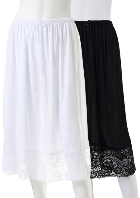 캐리루시 국산 인견 8부 레이스반슬립 롱치마