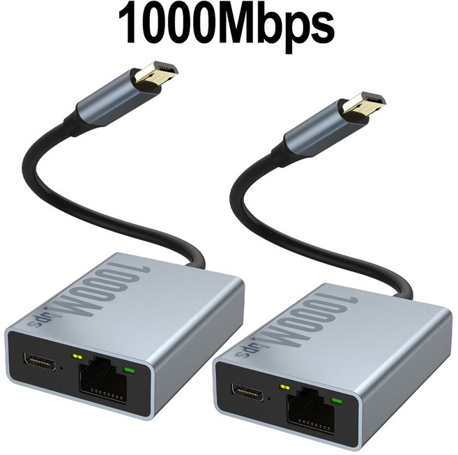 ELECTOP 크롬 캐스트 구글 TV용 이더넷 어댑터 USB C C타입 to RJ45 네트워크 카드 태블릿 안드로이드 기기용, 2) 1000Mbps 2pc, 1개