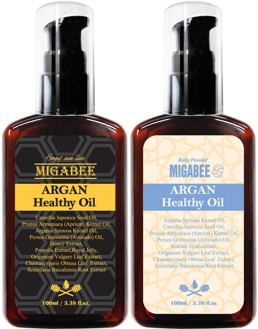 미가비 아르간오일 헤어에센스 케라틴/식물성단백질/머릿결/향기 2개, 오리지널, 베이비파우더, 100ml