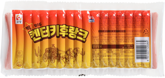 사조 빅켄터키후랑크1kg, 40개, 1kg