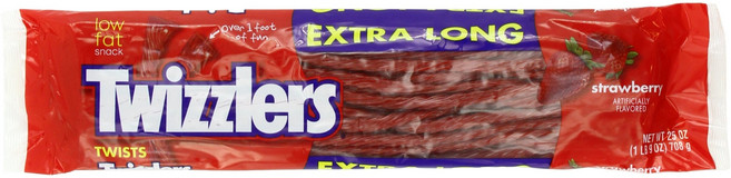 TWIZZLERS 엑스트라 롱 트위스트 딸기 맛 감초 캔디 TWIZZLERS Extra Long Twists Strawberry Flavored Licorice Candy 2, 3개, 1ml