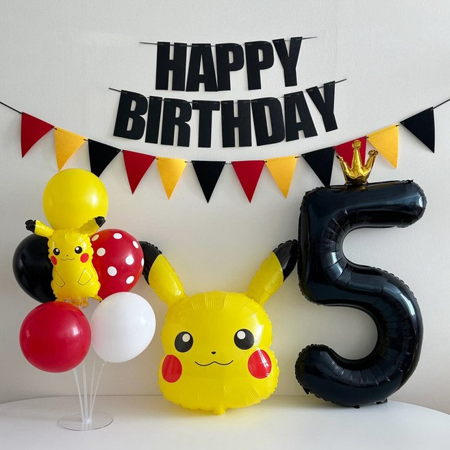 포켓몬 피카츄 풍선 생일 파티 세트, 숫자풍선 5