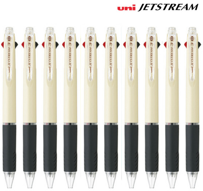 제트스트림 3색 멀티펜 0.5mm SXE3-400, 아이보리, 10개