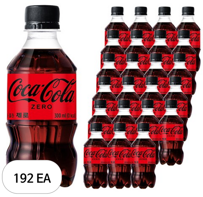 코카콜라 제로 페트, 192개, 300ml