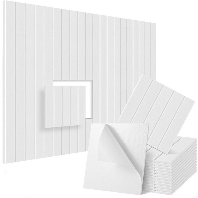 레이원 문소음방지 접착형 흡음판 방음판 흡음재 방음인테리어 방음판 30cm x 30cm 12장, 1개, 흰색