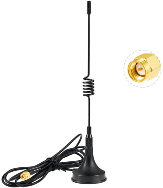 라즈베리 파이 NFC GSM CUL USB CC1101 용 마그네틱 베이스 433MHz 안테나 3dBi 수 RG174 전방향, 433 MHz 3dBi