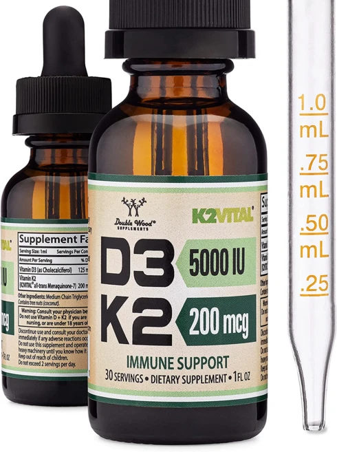더블우드 비타민 D3 K2 MK2 5000IU 200mcg 리퀴드 드롭 30mL, 1개 - 쿠팡
