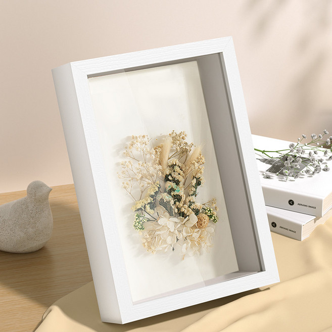 특이한 디자인 액자 인테리어 독특한 개성 아트 포토 프레임 장식액자 거실장식 엔틱, 1개, 화이트3cm 리본+접착제+LED스트립+뒷종이