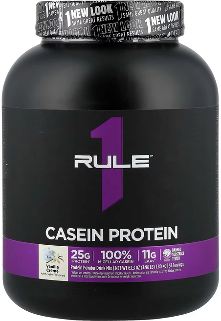 룰원 R1 카제인 프로틴 파우더 드링크 믹스 바닐라 크림 1.8kg, 1박스 - 쿠팡