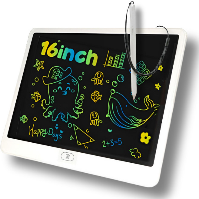 어나더토이 16inch (40cm) LCD 끈 드로잉패드 전자 컬러 스케치북 전자칠판 노트 스마트보드, 1개, 16인치