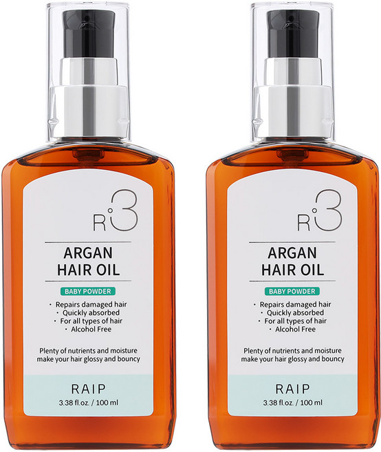 라입 R3 아르간오일 헤어에센스 베이비파우더, 100ml, 2개